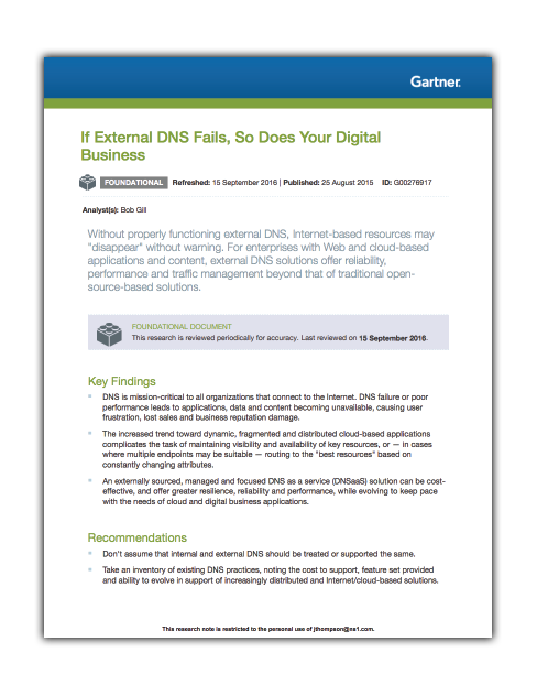 If External DNS Fails, So Does Your Digital Business